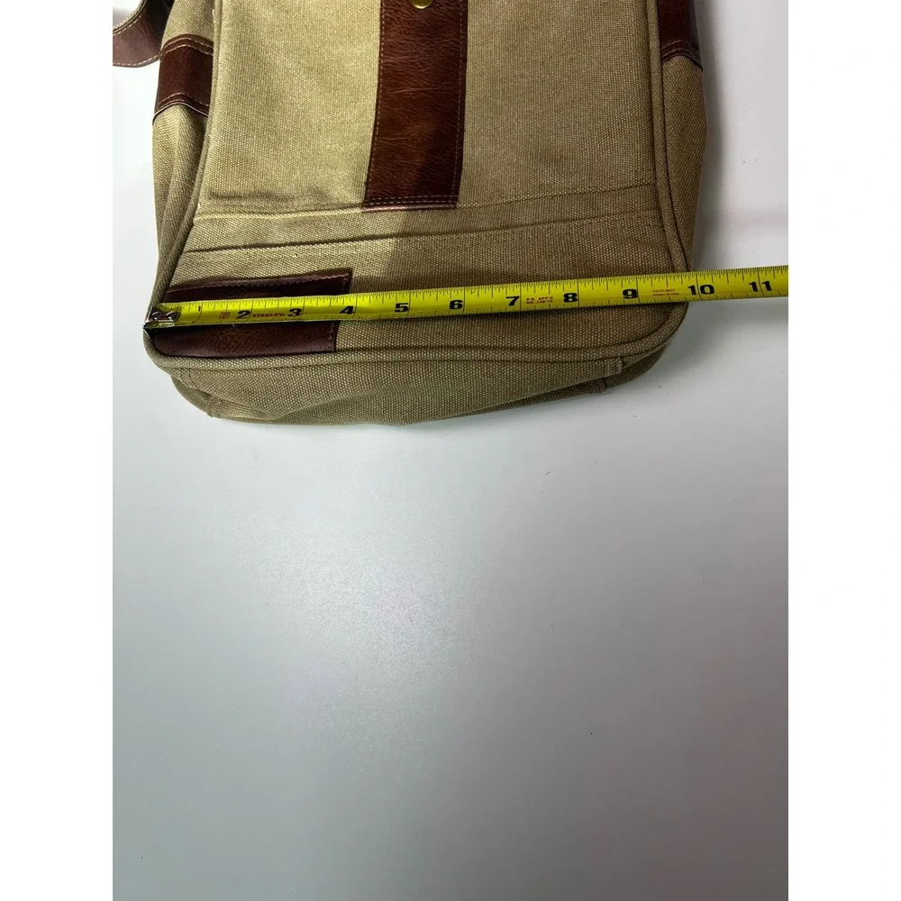 Mountain Rover Crossbody Limited Edition Khaki Canvas Brown Faux Leather Trim‎